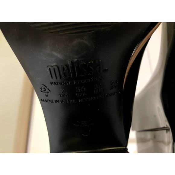 Melissa black heeled shiny rainboots - Picture 12 of 14